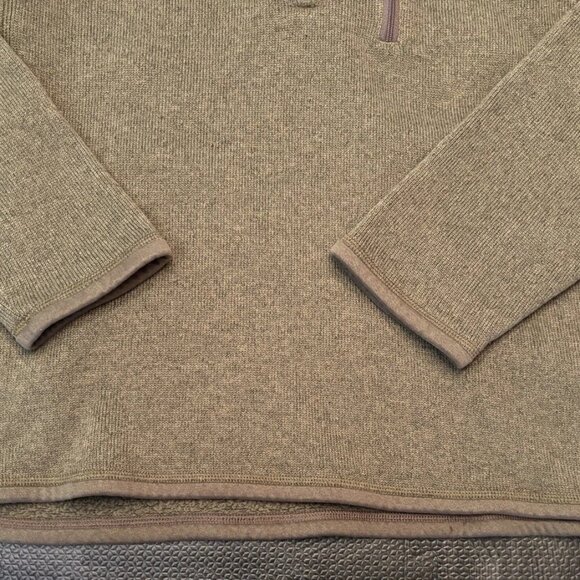 Patagonia Mens Better Sweater 1/4 Zip Fleece Jacket Green Size Large w Hole - Picture 5 of 15